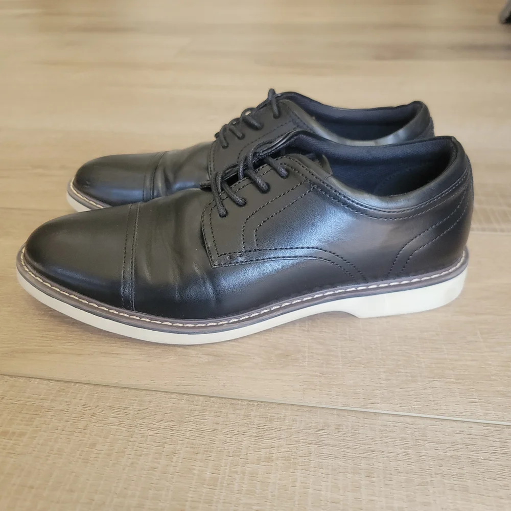 Alfani Mens Theo Black Cap Toe Memory Foam Oxfords Size 9.5M Near New